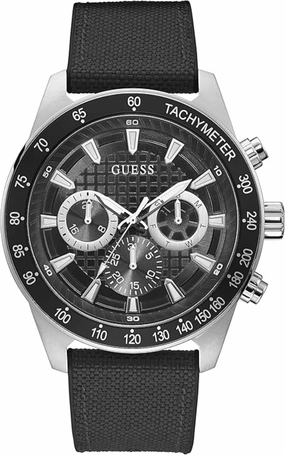 Guess Black Dial Fabric Strap Watch GW0206G1