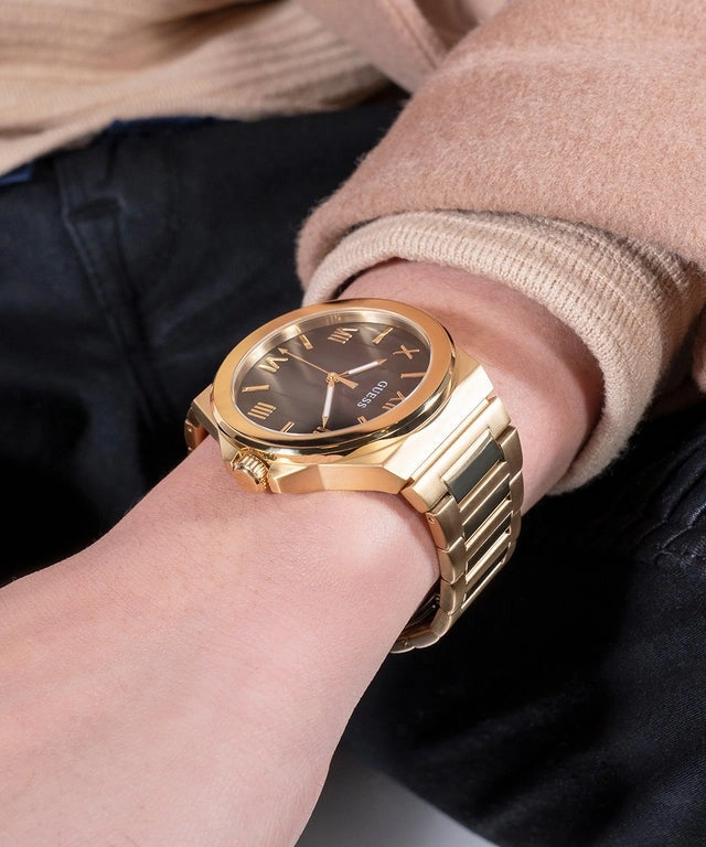 Guess Black Dial Gold Tone Analog Watch GW0789G2