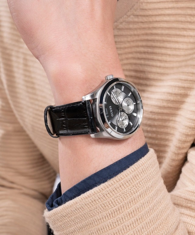 Guess Black Leather Zen Watch GW0809G1