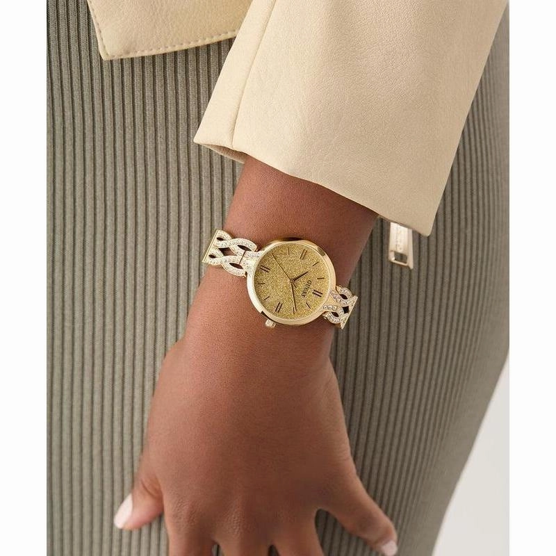 Guess Ladies Gold Tone Analog Watch
