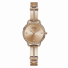 GUESS Ladies Rose Gold Tone Analog Watch GW0022L3