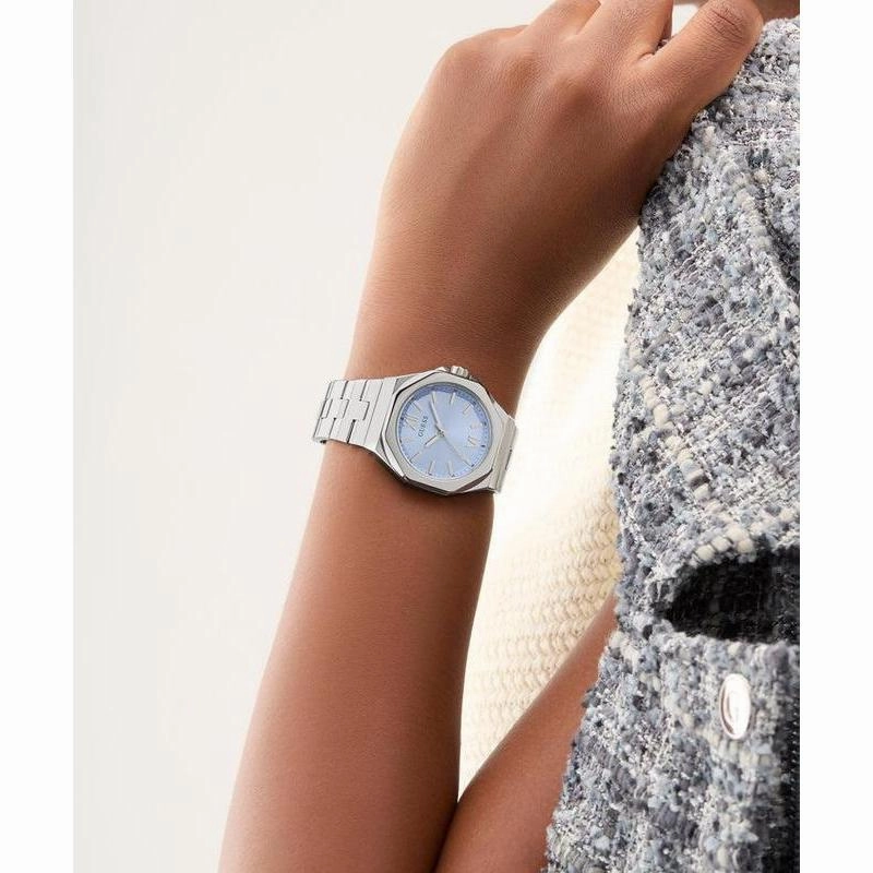 Guess Ladies Silver Tone Analog Watch