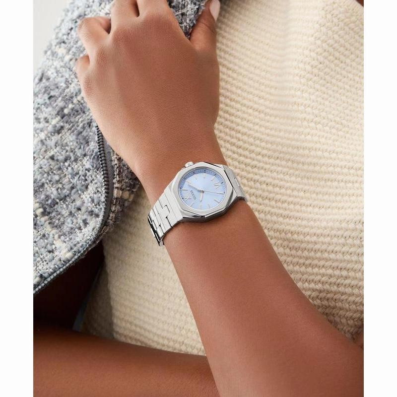 Guess Ladies Silver Tone Analog Watch