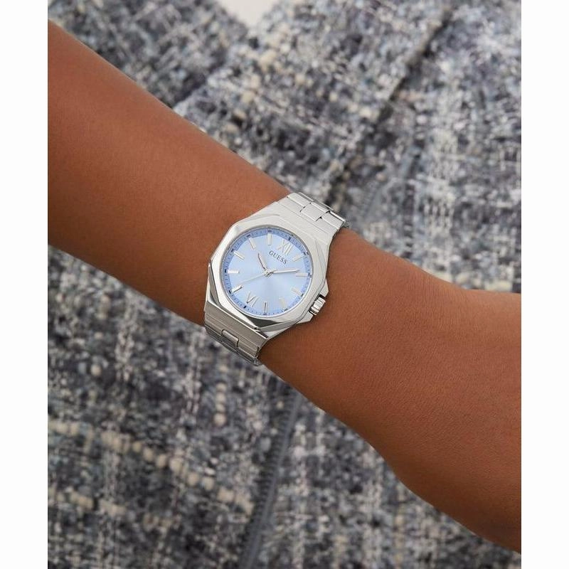 Guess Ladies Silver Tone Analog Watch