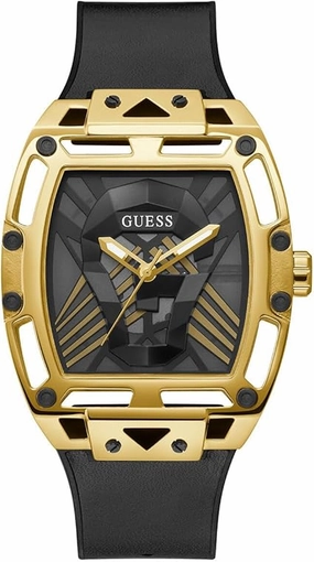 Guess Legend Black Dial Leather Strap Watch GW0500G1