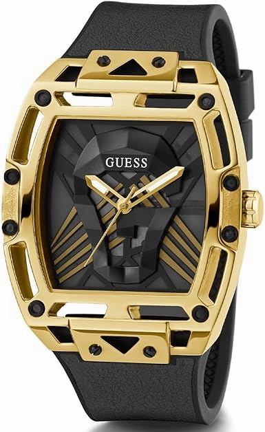Guess Legend Black Dial Leather Strap Watch GW0500G1