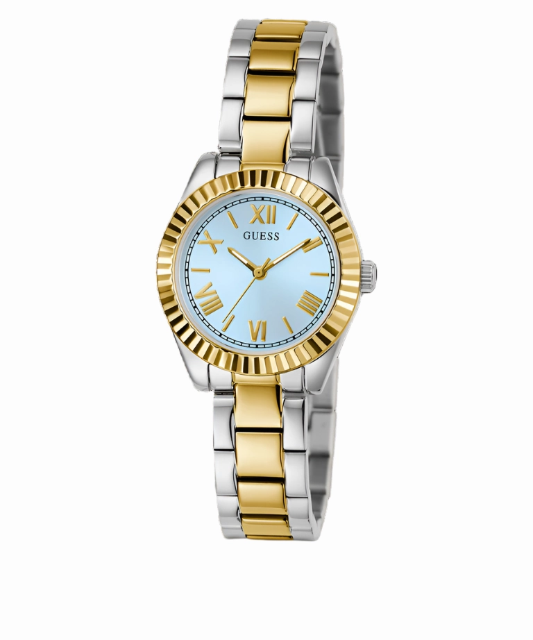 Guess Mini Luna Blue Dial Two Tone Stainless Steel Watch GW0687L4