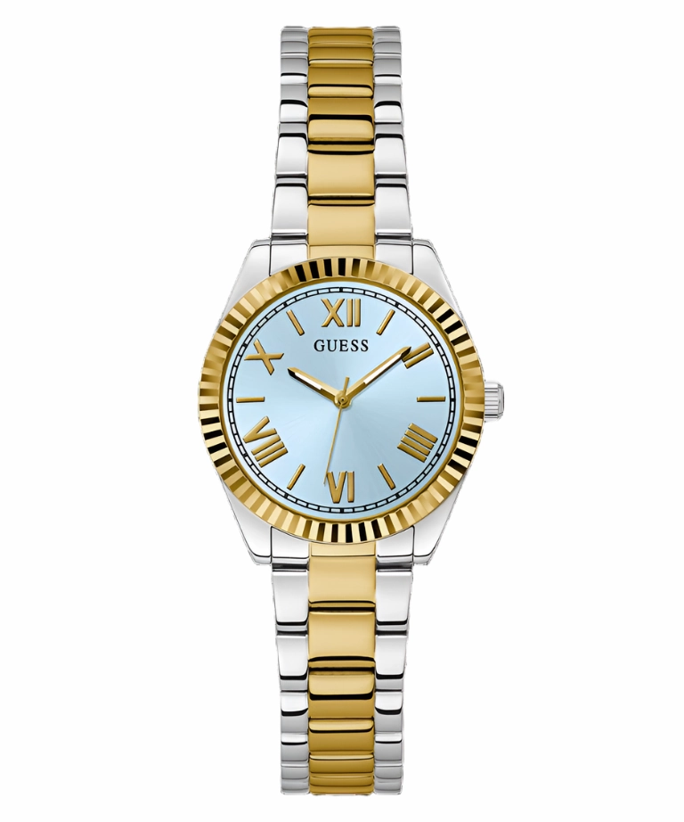 Guess Mini Luna Blue Dial Two Tone Stainless Steel Watch GW0687L4