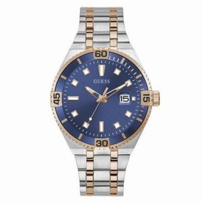 Guess Premier Silver & Rose Gold Date Gents Watch GW0330G3