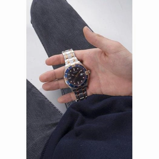 Guess Premier Silver & Rose Gold Date Gents Watch GW0330G3