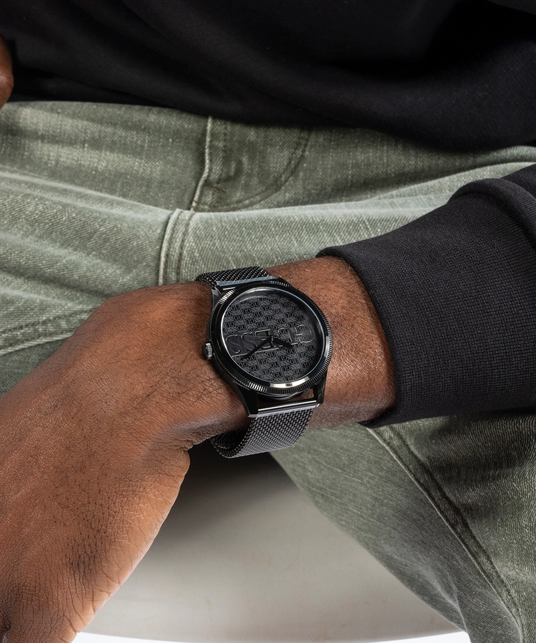 Guess Reputation Black Dial Black Tone Analog Watch GW0710G3