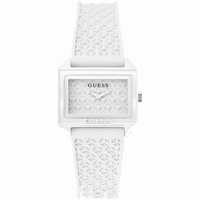 Guess Women's Watch - Classic Quartz Nylon Case White Dial Rubber Strap | GW0677L1