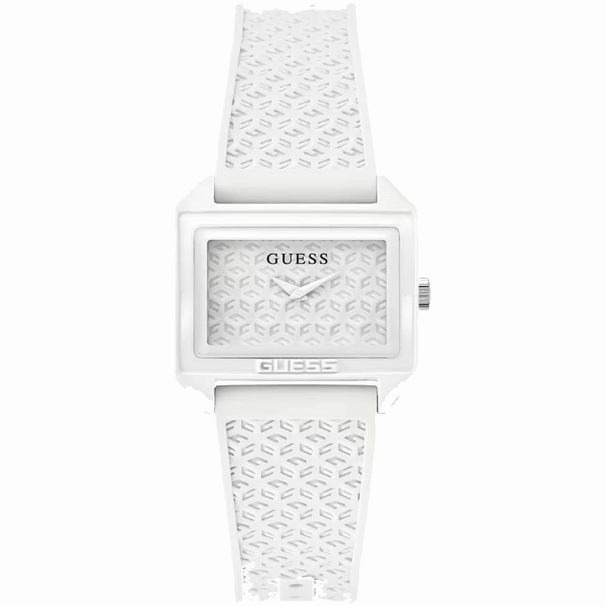 Guess Women's Watch - Classic Quartz Nylon Case White Dial Rubber Strap | GW0677L1
