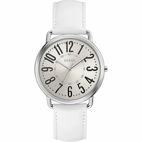 Guess Women's Watch - GC White Leather Quartz White Dial Leather Strap | U1068L1