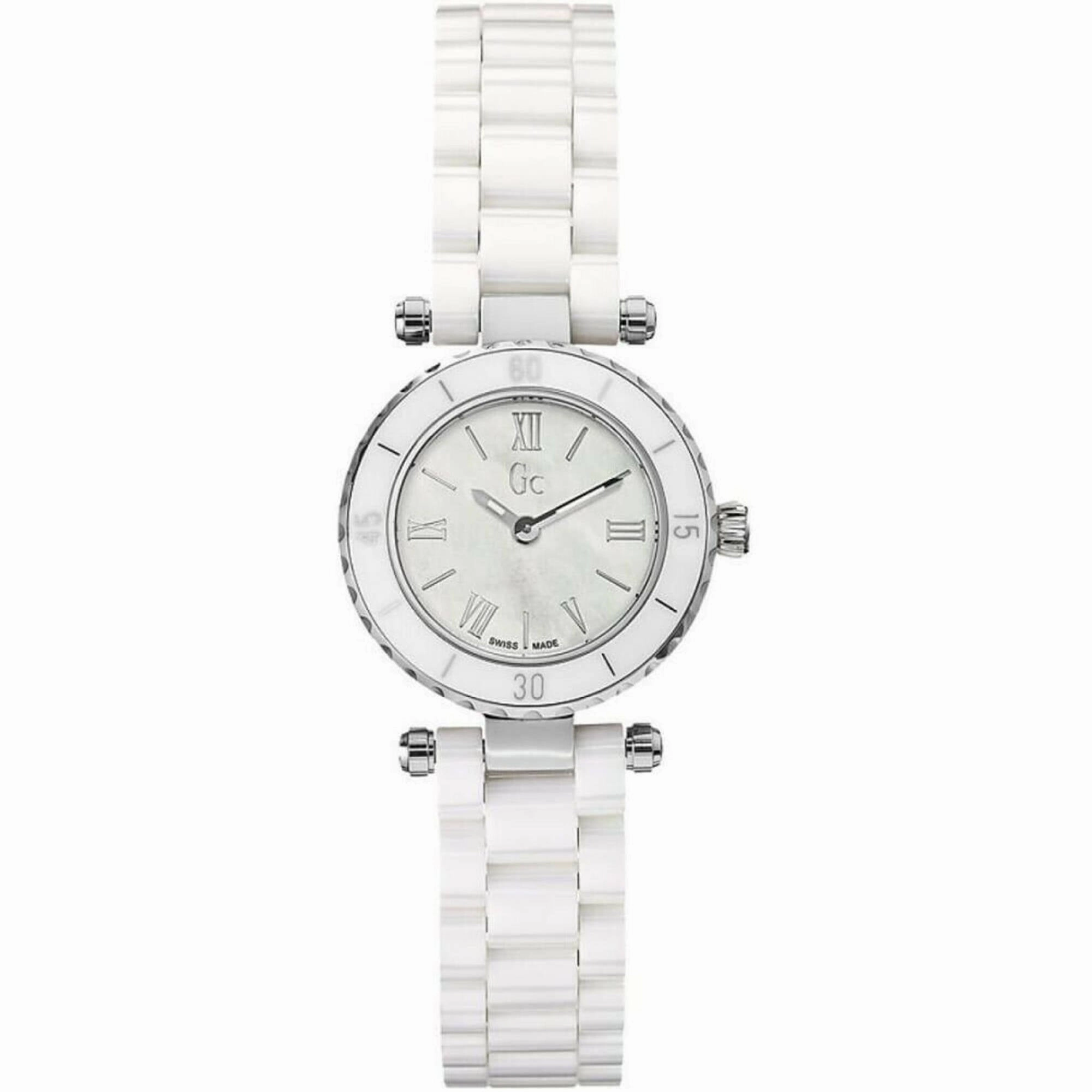 Guess Women's Watch - Mini Chic Quartz White Mop Dial Ceramic Bracelet | X70007L1S