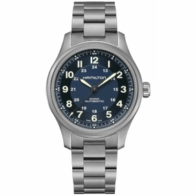 Hamilton Khaki Field Titanium Auto Blue Dial Titanium Men's Watch H70545140