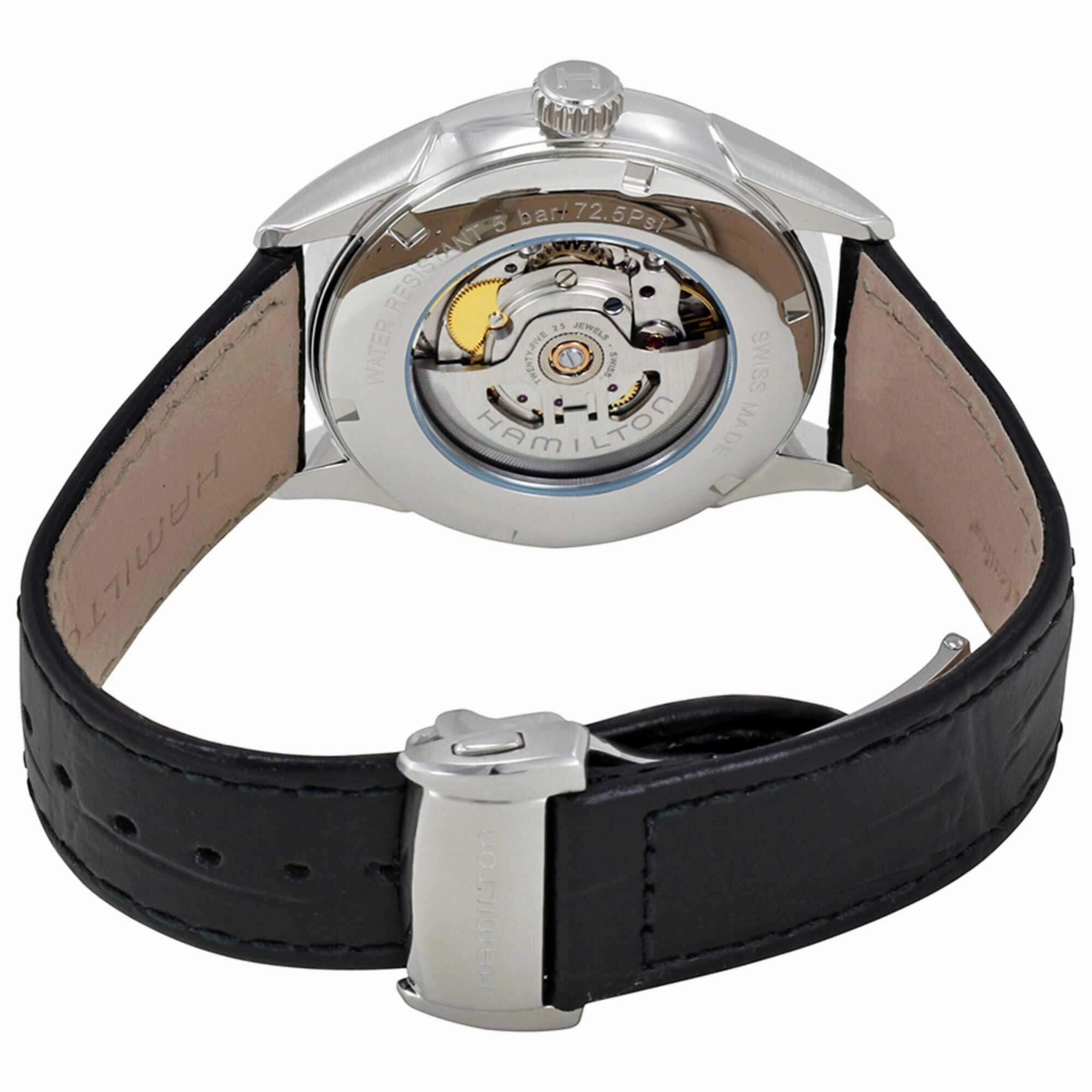 Hamilton Men's Watch - Jazzmaster Automatic Day Date Display Black Strap | H42565731