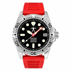 Hawaiian Lifeguard Association Men's Watch - Date Rotating Bezel Red Strap | HLA 5410