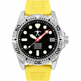 Hawaiian Lifeguard Association Men's Watch - Rotating Bezel Yellow Strap | HLA 5403