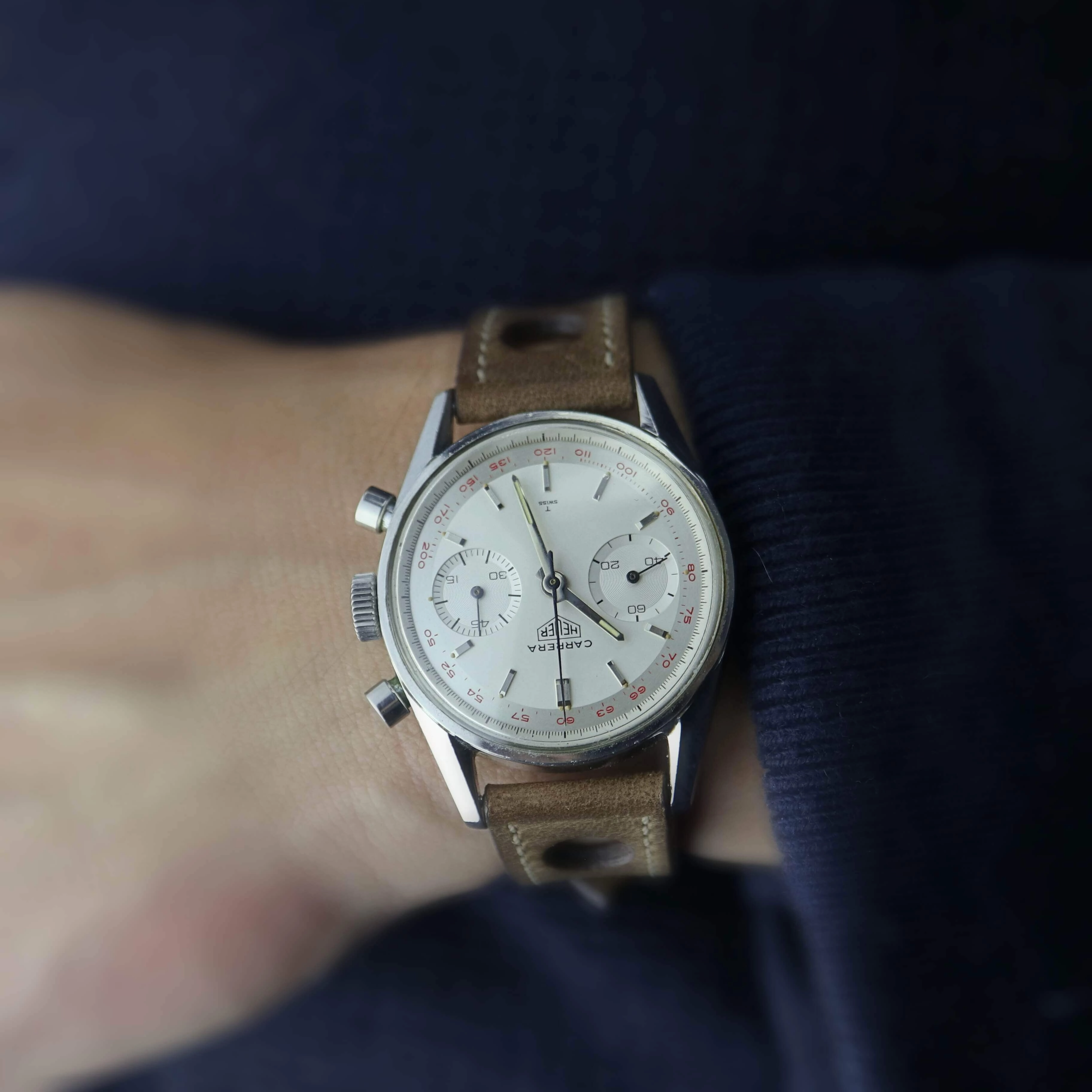 Heuer Carrera 3647T 'Red Tachymetre' Men's Vintage Watch