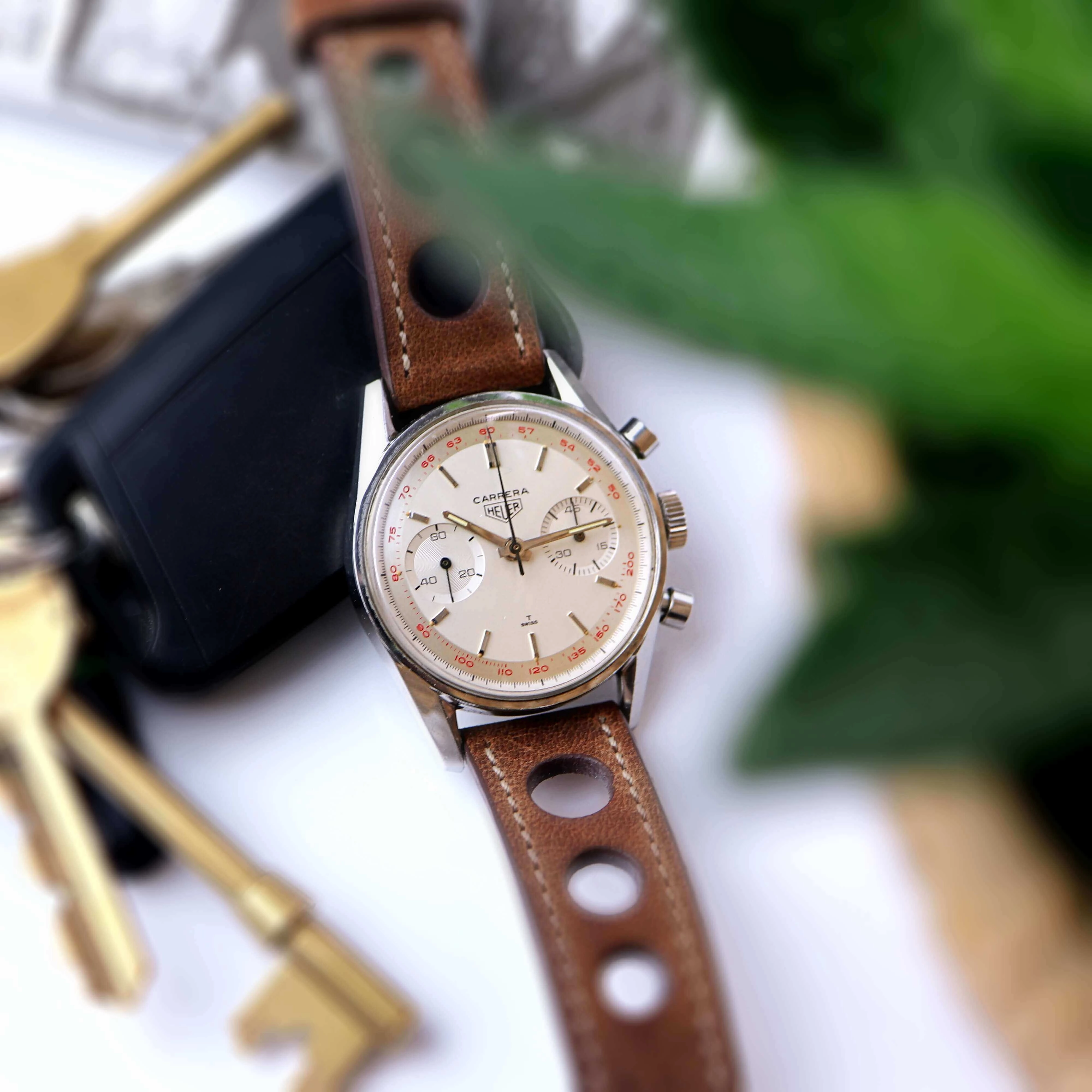 Heuer Carrera 3647T 'Red Tachymetre' Men's Vintage Watch