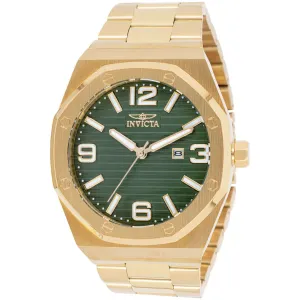 Invicta Men's Watch - Huracan Quartz Green Dial Yellow Gold Bracelet | 45784