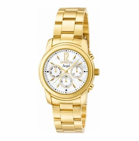 Invicta 0465 Women's Angel MOP White Dial Gold Plated Steel Bracelet Watch