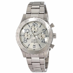 Invicta 1278 Men's Specialty II Silver Tone Dial Stainless Steel Chronograph Watch