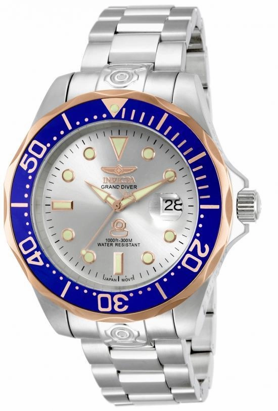 Invicta 13788 Men's Pro Diver Blue Gold Bezel Silver Dial Automatic Dive Watch