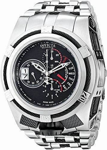 Invicta 16955 Men's Bolt Zeus Tria Reserve Black Dial Steel Bracelet Chronograph Watch