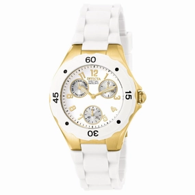 Invicta 18796 Women's Angel Quartz White Dial White Silicone Strap Watch