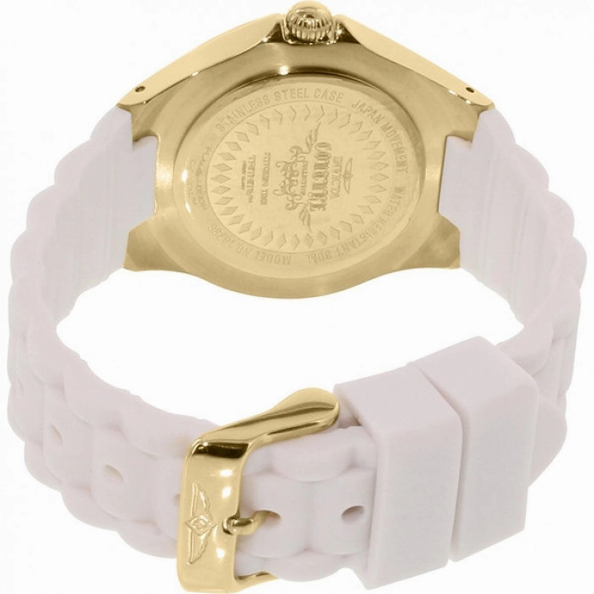 Invicta 18796 Women's Angel Quartz White Dial White Silicone Strap Watch