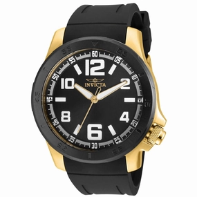 Invicta 30704 Men's Specialty Yellow Gold Case Black Strap Watch