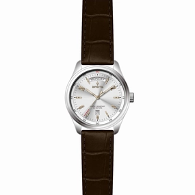 Invicta 31254 Men's Vintage Quartz Silver Dial Leather Strap Watch