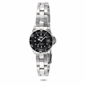 Invicta 8939 Women's Stainless Steel Bracelet Quartz Pro Diver Black Dial Date Watch