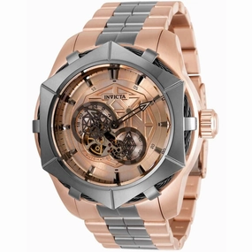 Invicta Men's Automatic Watch - Bolt Rose Gold and Black Dial SS Bracelet | 34709