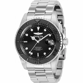 Invicta Men's Automatic Watch - Pro Diver Black Dial Silver Steel Bracelet | 36755