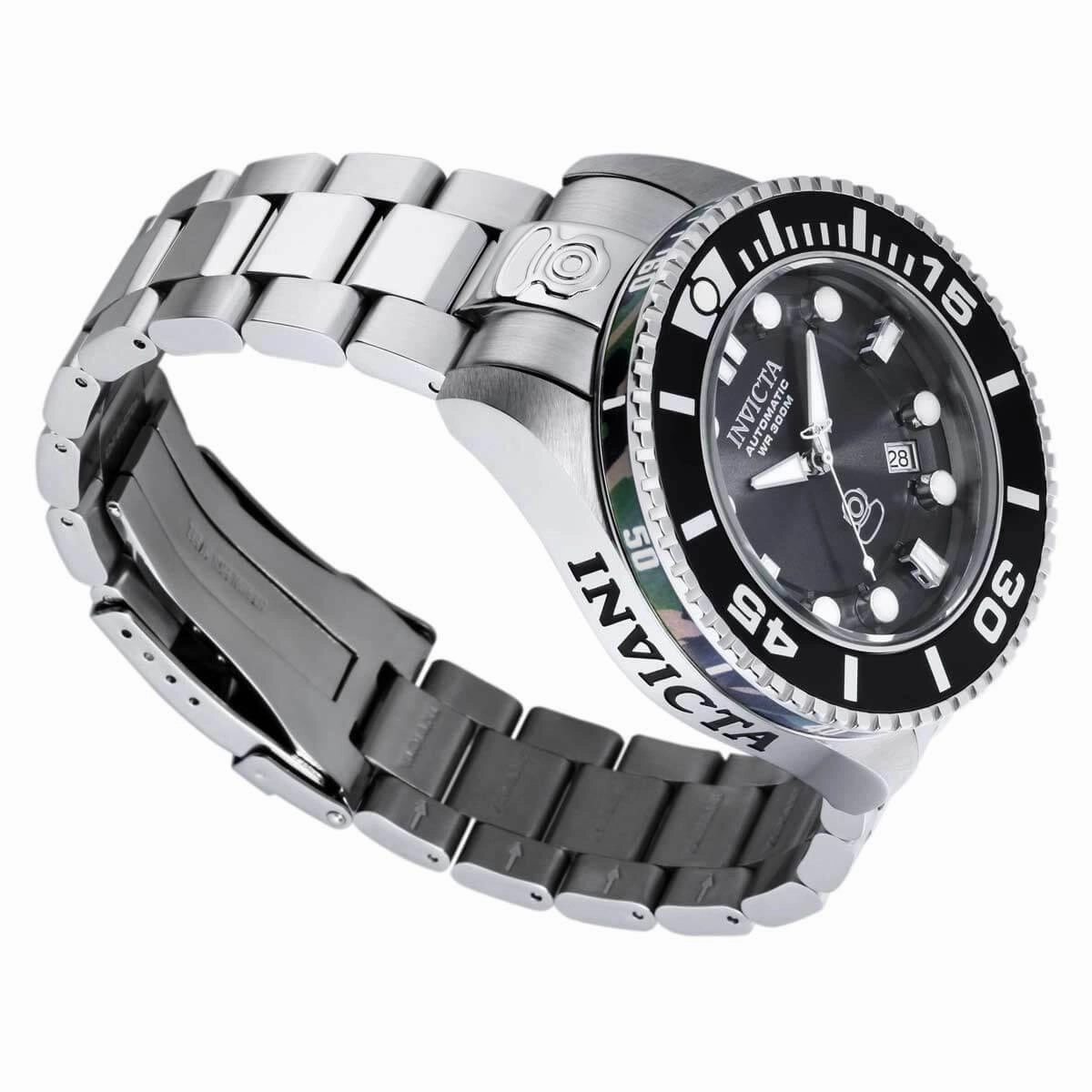 Invicta Men's Automatic Watch - Pro Diver Charcoal Dial Silver Tone Bracelet | 20176