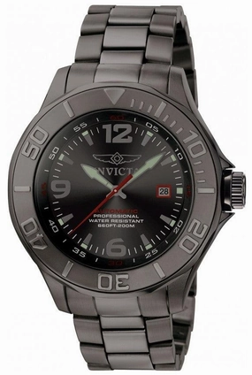 Invicta Men's Automatic Watch - Pro Diver Date Black Dial Gunmetal Bracelet | 0422