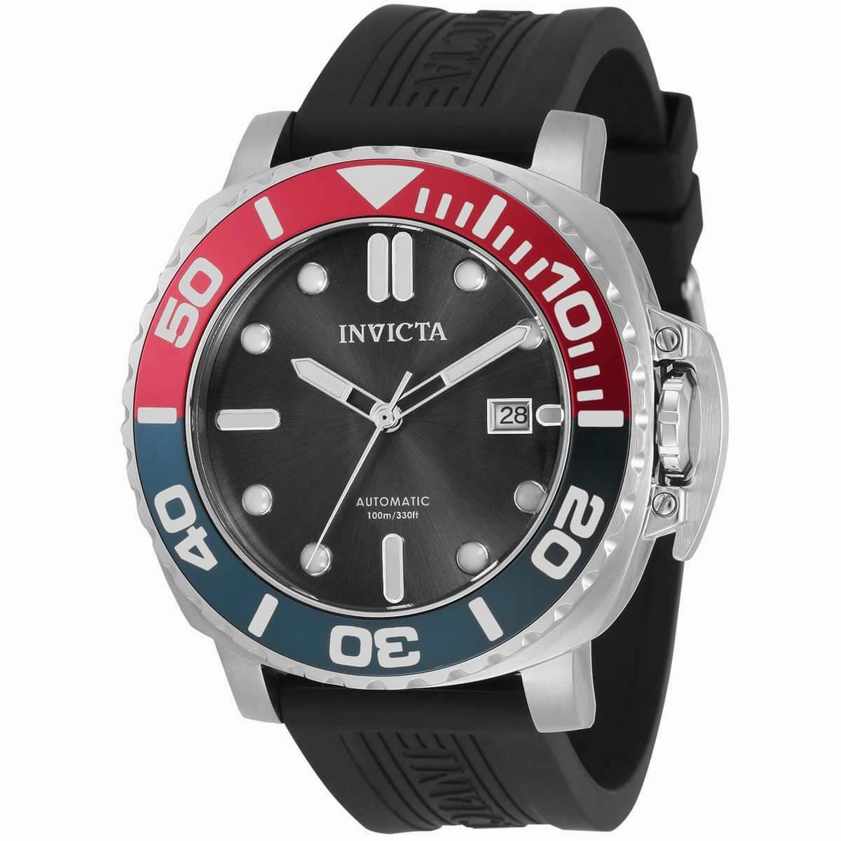 Invicta Men's Automatic Watch - Pro Diver Rotating Bezel Black Silicone Strap | 34317