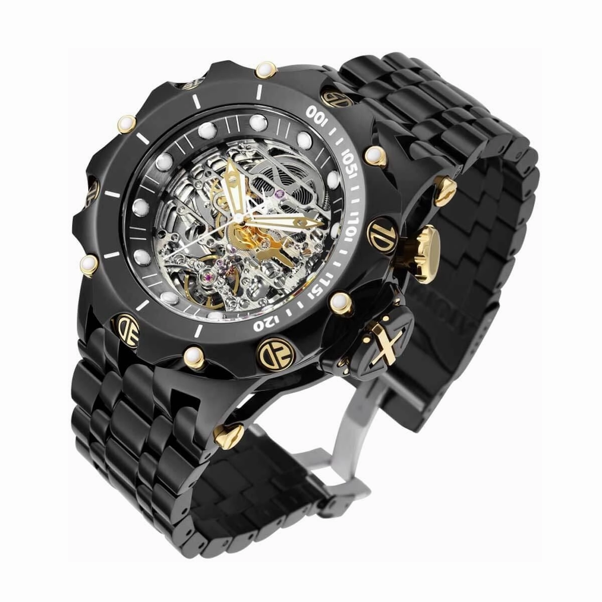 Invicta Men's Automatic Watch - Reserve Venom Skeleton Dial Black Bracelet  | 36663