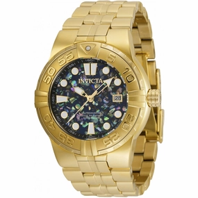 Invicta Men's Automatic Watch - Subaqua Date Yellow Gold Steel Bracelet Dive | 35768