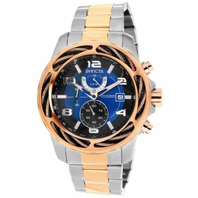 Invicta Men's Chrono Watch - Bolt Black and Blue Dial Two Tone Bracelet | 31231