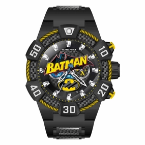 Invicta Men's Chrono Watch - DC Comics Batman Black and Yellow Dial Strap | 41113