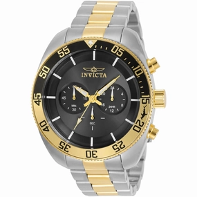 Invicta Men's Chrono Watch - Pro Diver Gold Tone and Black Bezel Bracelet | 30802