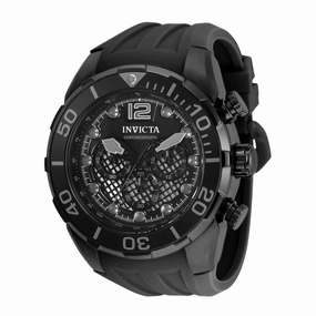 Invicta Men's Chrono Watch - Pro Diver Grey and Black Dial Silicone Strap | 35618