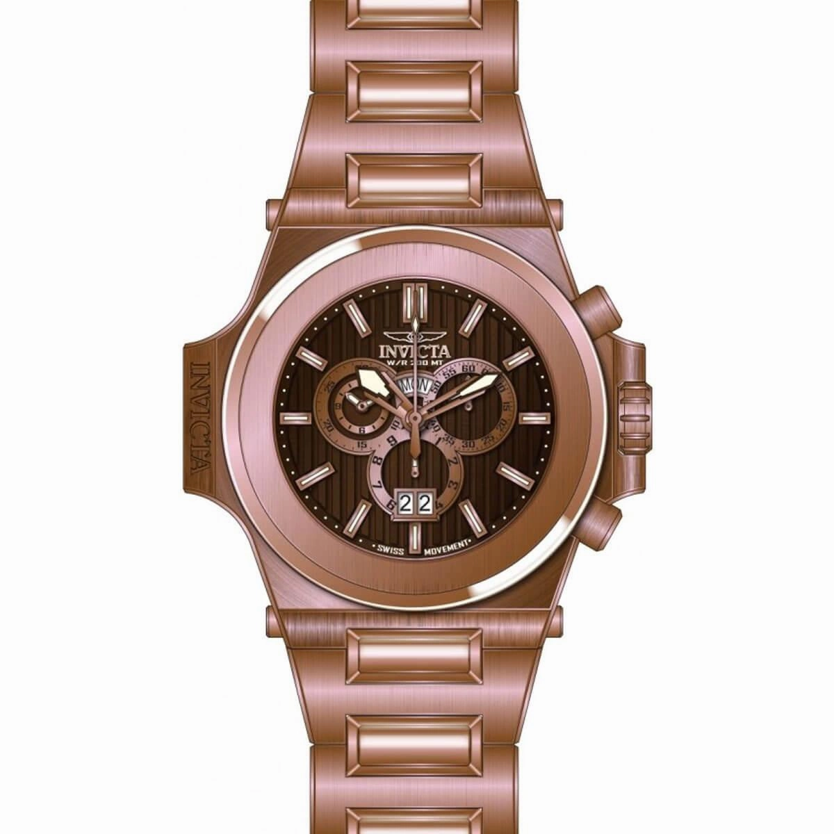 Invicta Men's Chrono Watch - Reserve Akula Brown Dial Rose Gold Bracelet | 31678