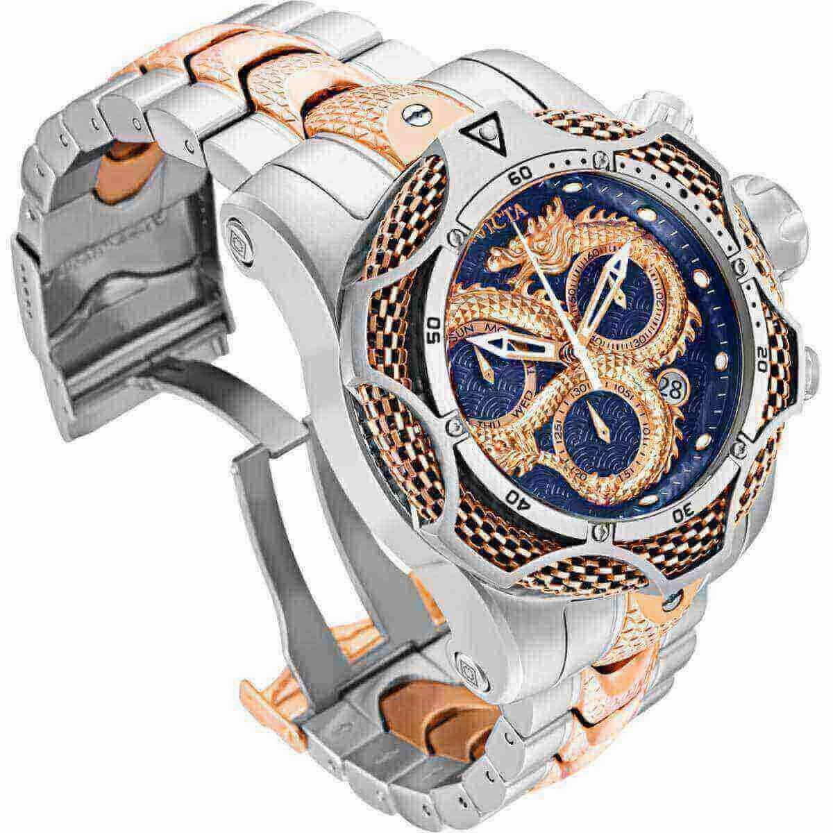 Invicta Men's Chrono Watch - Reserve Venom Blue and Rose Gold Dial Bracelet | 31518