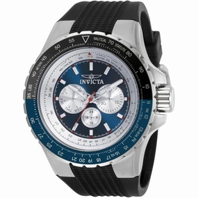 Invicta Men's Chronograph Watch - Aviator Blue and Silver Dial Black Strap | 32916