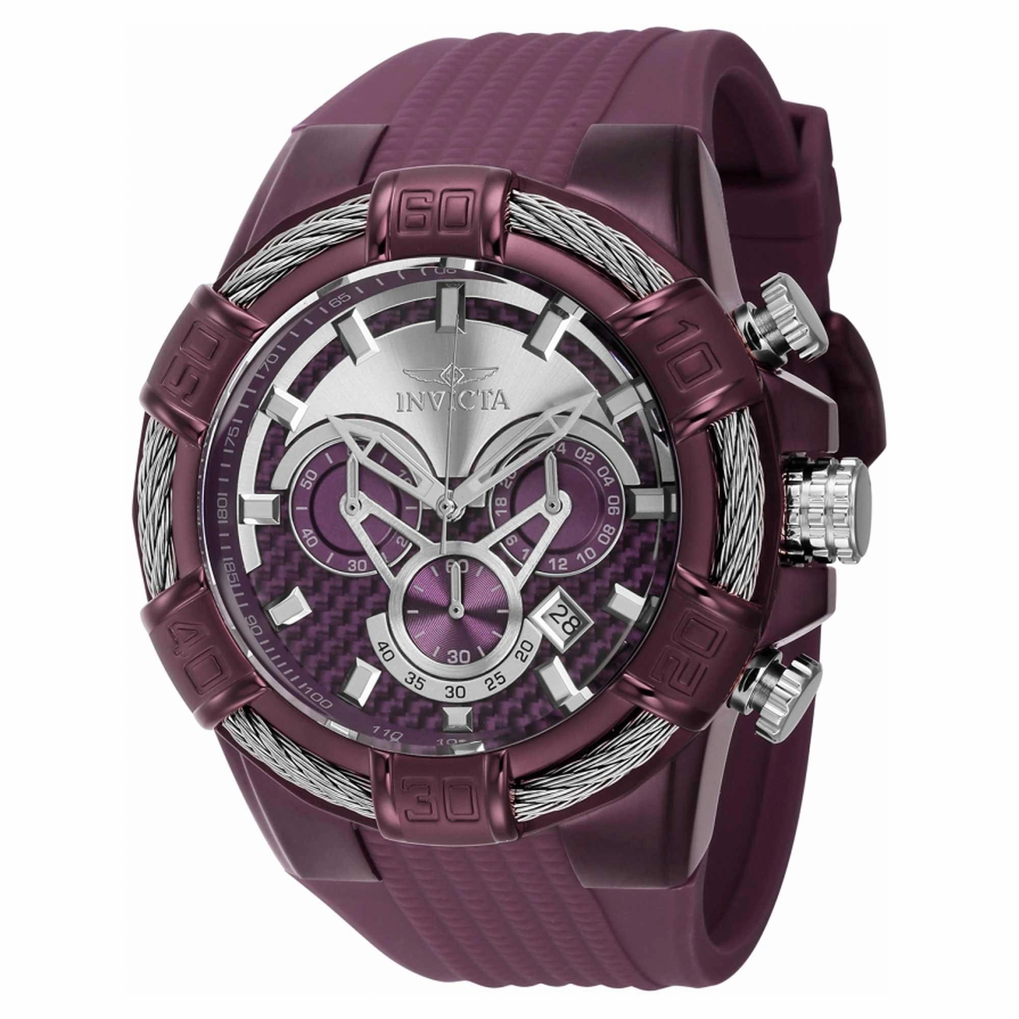 Invicta Men's Chronograph Watch - Bolt Light Purple and Silver Dial Strap | 40672